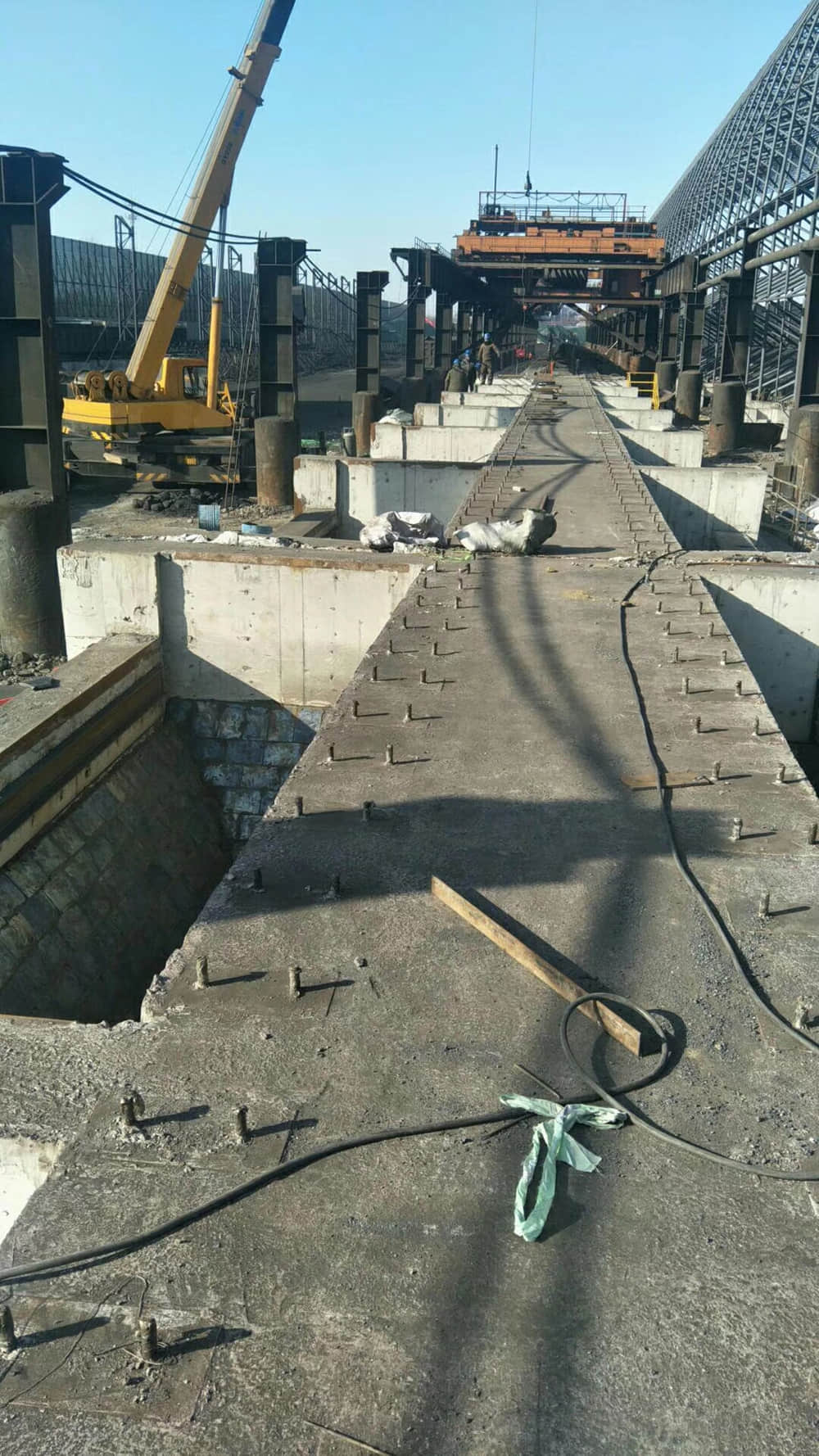 Cast bastle tiles construction site