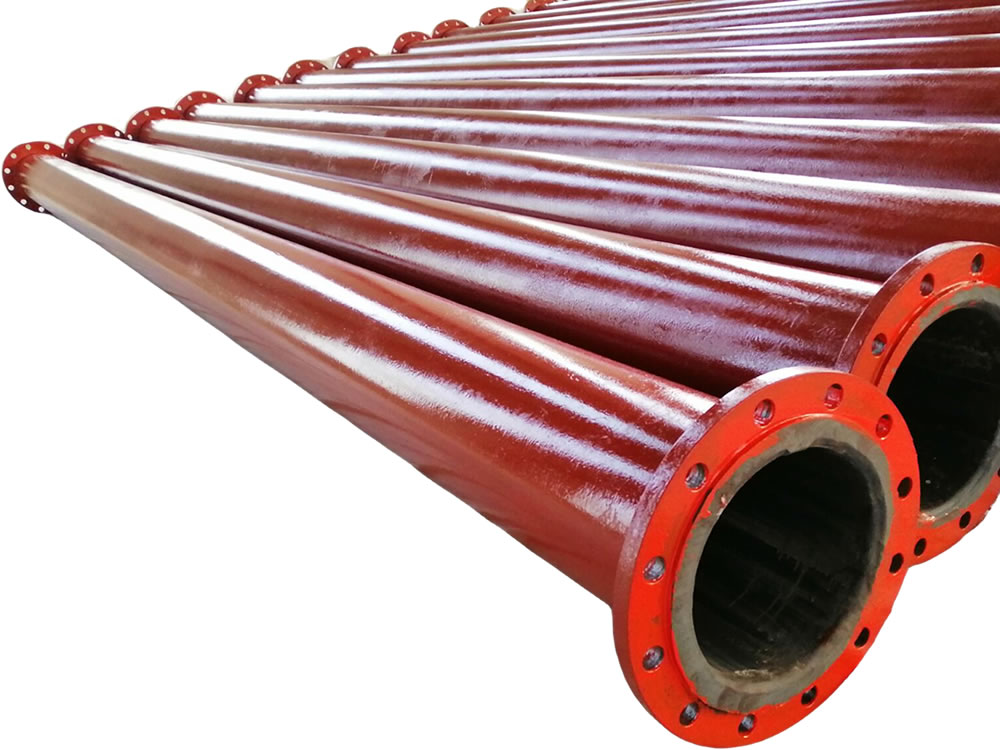 Rubber lined straight pipe